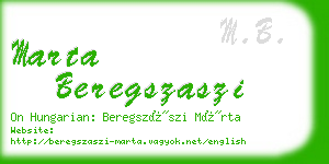 marta beregszaszi business card